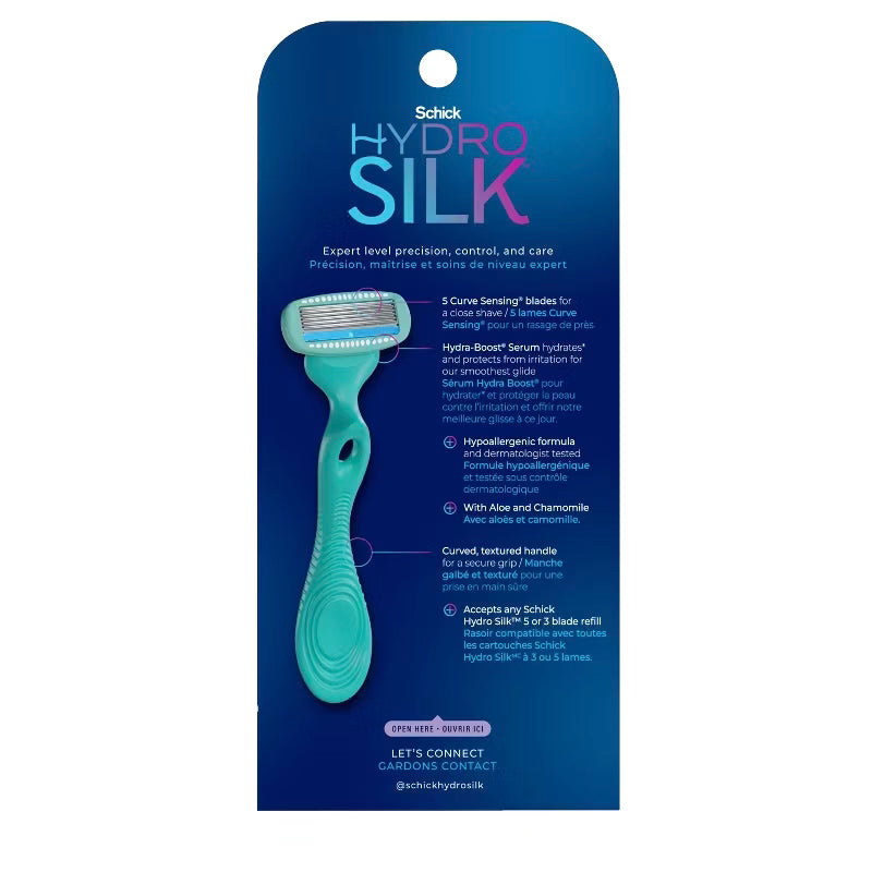 Schick Hydro Silk Sensitive Women's Razor - 1 Razor Handle & 2 Refills