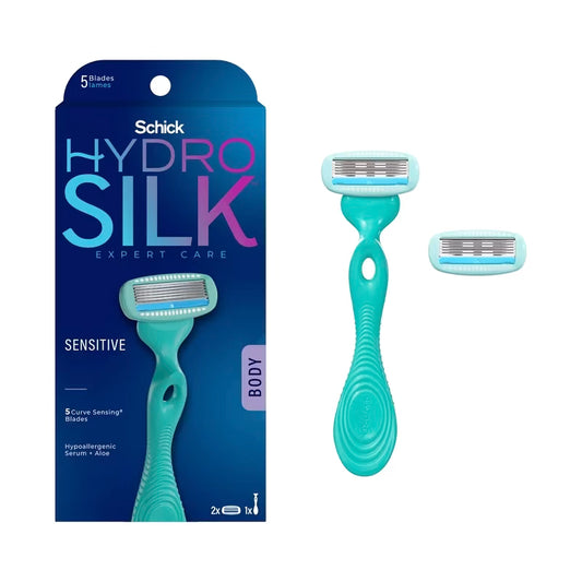 Schick Hydro Silk Sensitive Women's Razor - 1 Razor Handle & 2 Refills