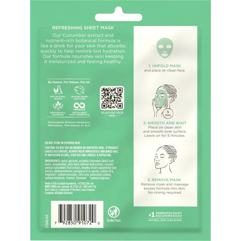 Burt's Bees Refreshing Sheet Mask - 1ct