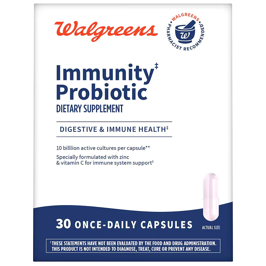 Walgreens Daily Immunity Probiotic Capsules with Vitamin C, 30.0 ea