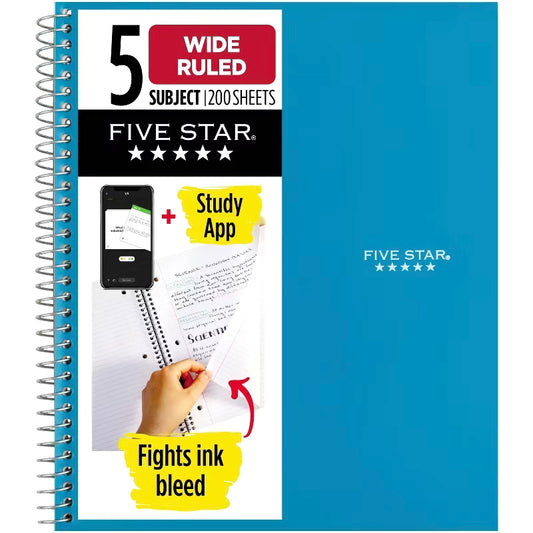 Five Star Wide Ruled Notebook 5 Subject