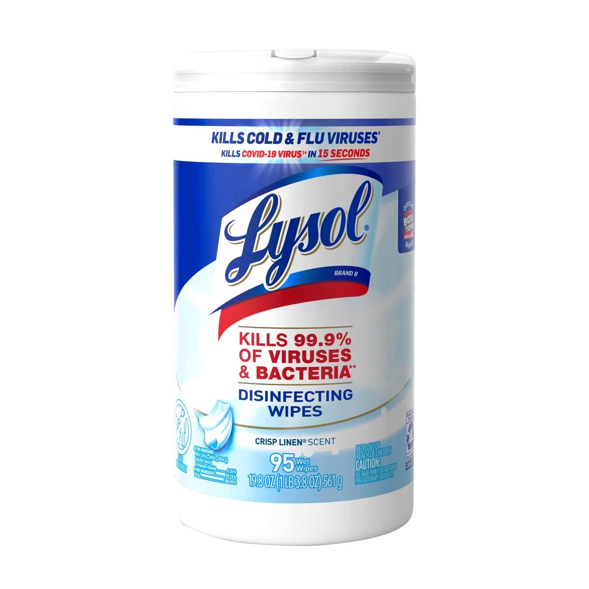 Toallitas desinfectantes Lysol Crisp Linen, 95 unidades