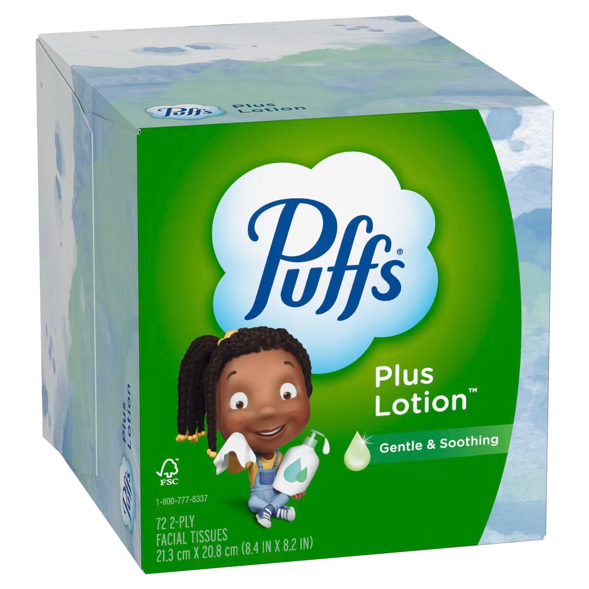 Puffs Plus Lotion Gentle & Soothing Facial Tissue Cube 72ct