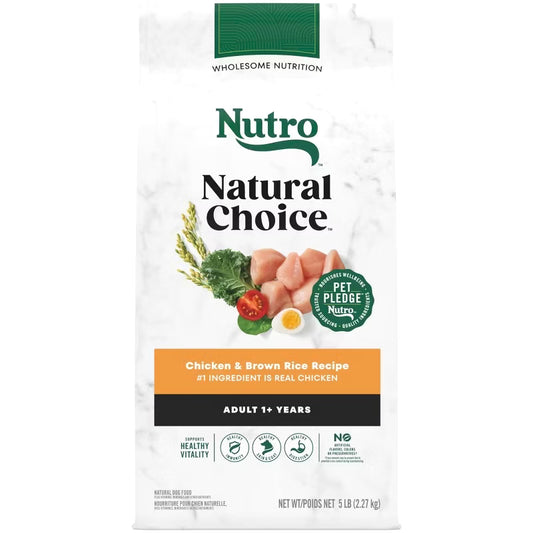 NUTRO Natural Choice Chicken and Brown Rice Recipe Adult Dry Dog Food 5lbs