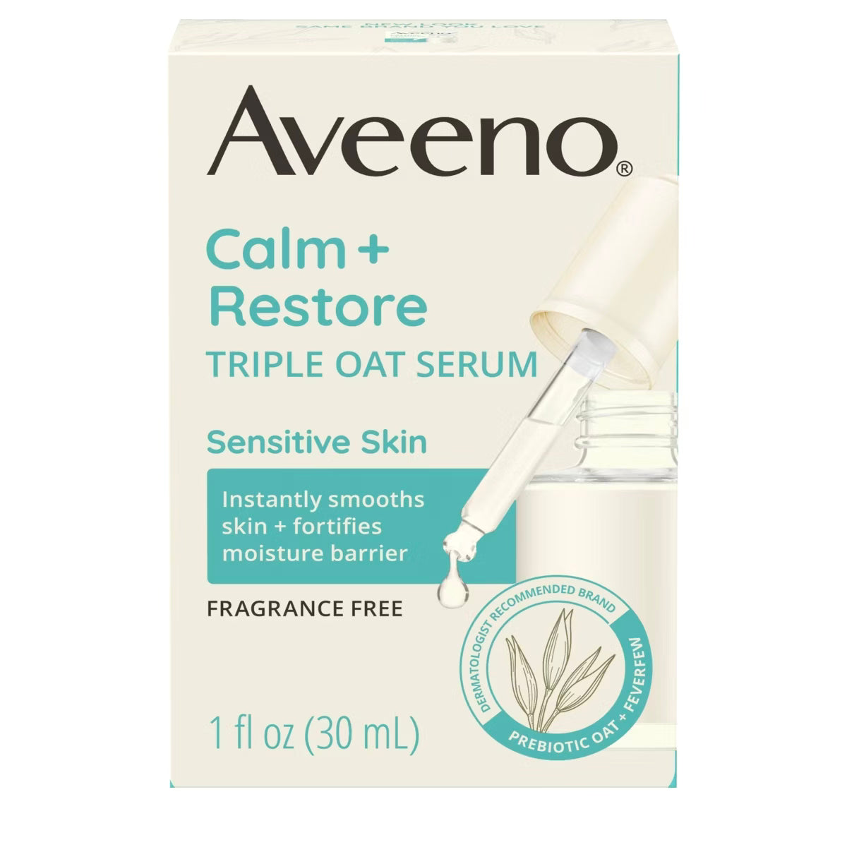 Aveeno Calm + Restore Triple Oat Sensitive Skin Face Serum, 1 fl. oz