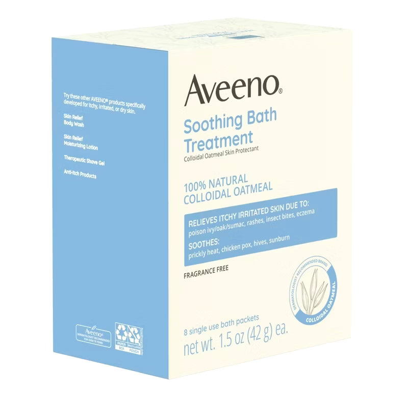 Aveeno Soothing Oatmeal Bath Soak for Eczema with Natural Colloidal Oatmeal 8ct