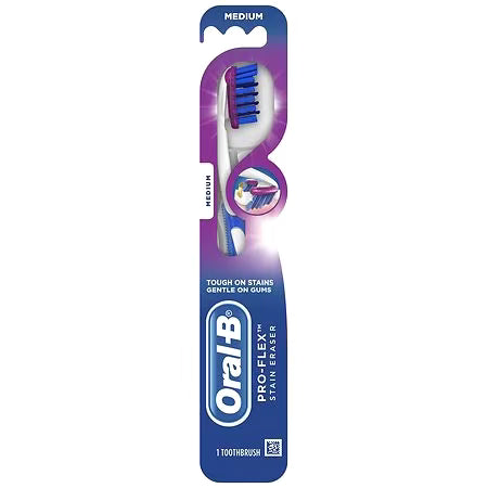 Oral-B Pro-Flex Stain Eraser Manual Toothbrush Medium Full Head 1.0 ea