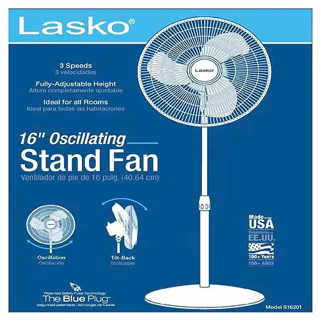 Ventilador oscilante de pie Lasko de 16"