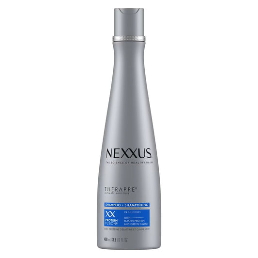 Nexxus Therappe Ultimate Moisture Shampoo for Dry Hair with Elastin Protein and Green Caviar - Silicone-Free 13.5oz
