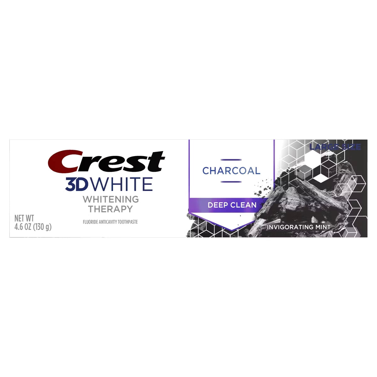 3D White Whitening Therapy Charcoal Deep Clean Invigorating Mint Teeth Whitening Toothpaste, 4.6 oz