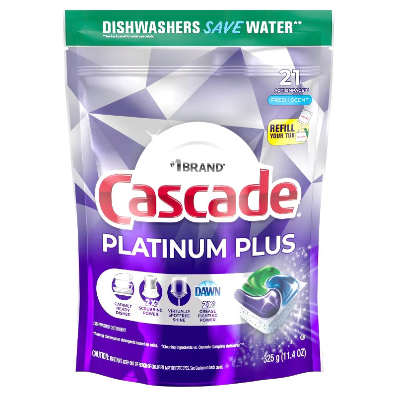 Cascade Fresh Platinum Plus Action Pacs - 21ct