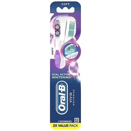 Oral-B Vivid Whitening Manual Toothbrush Medium 2 Pack