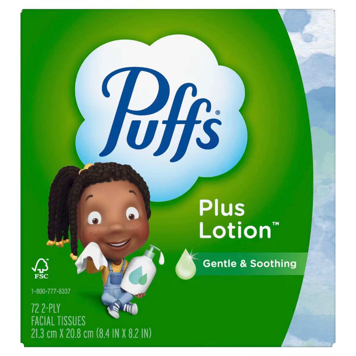 Puffs Plus Lotion Gentle & Soothing Facial Tissue Cube 72ct