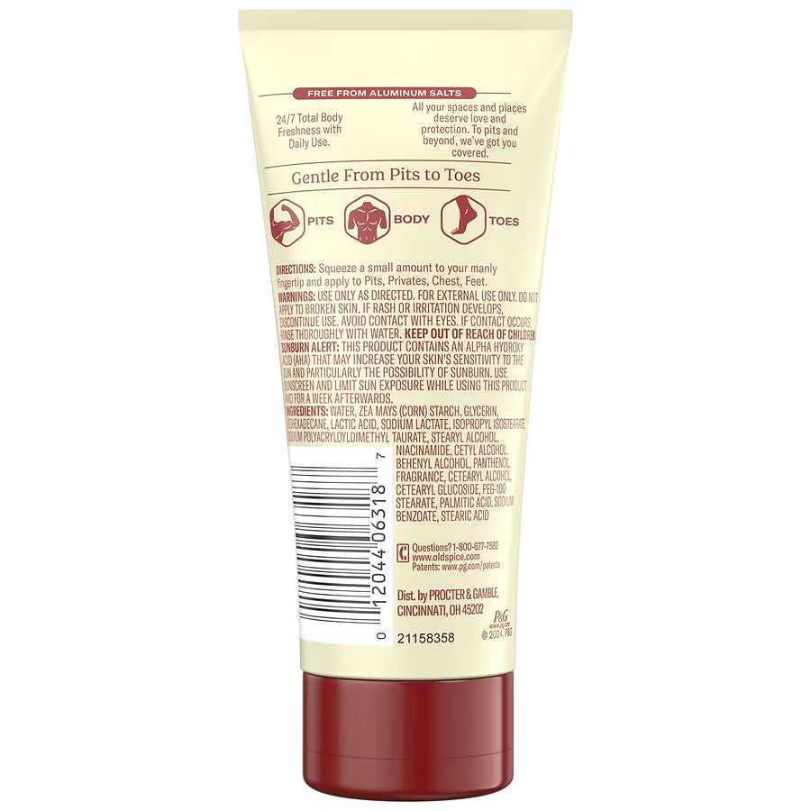 Old Spice Whole Body Deodorant Lotion, Aluminum Free Total Body Deodorant Mandarin + Sandalwood, 3.0 oz