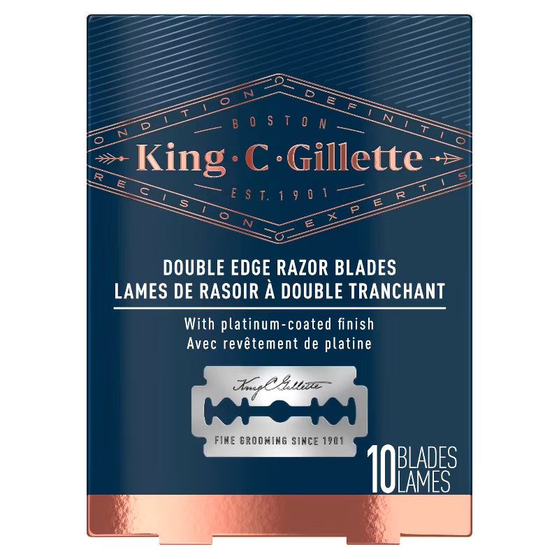 King C Gillette Double Edged Razor Blades 10ct