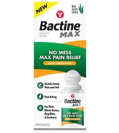 Bactine Max No Mess Lidocaine Roll-On 2.5oz***