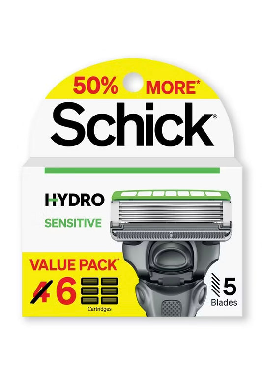 Schick Hydro Sensitive Razor Blade Refills – 6 Razor Refills