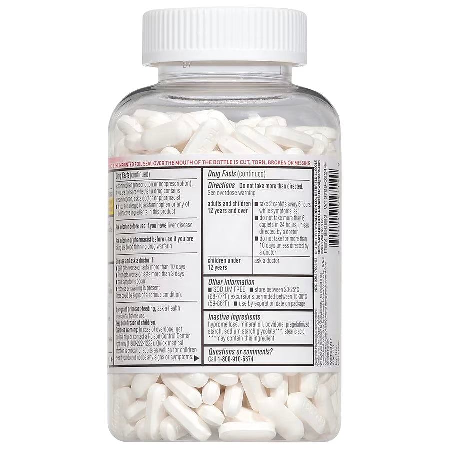 Walgreens Pain Reliever Free+Pure 500mg 225ct