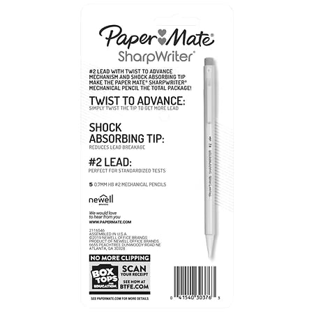 Paper mate Sharp Writer Mechanical Pencil 5ct