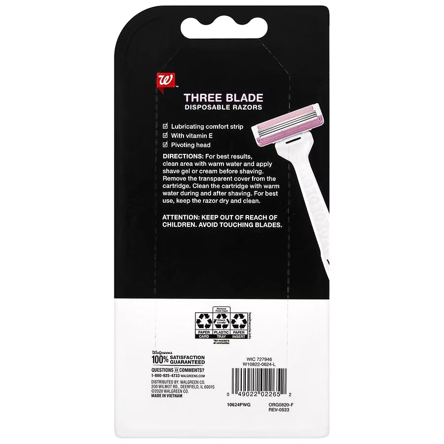 Walgreens Women's Triple Blade Razors, 3.0 ea