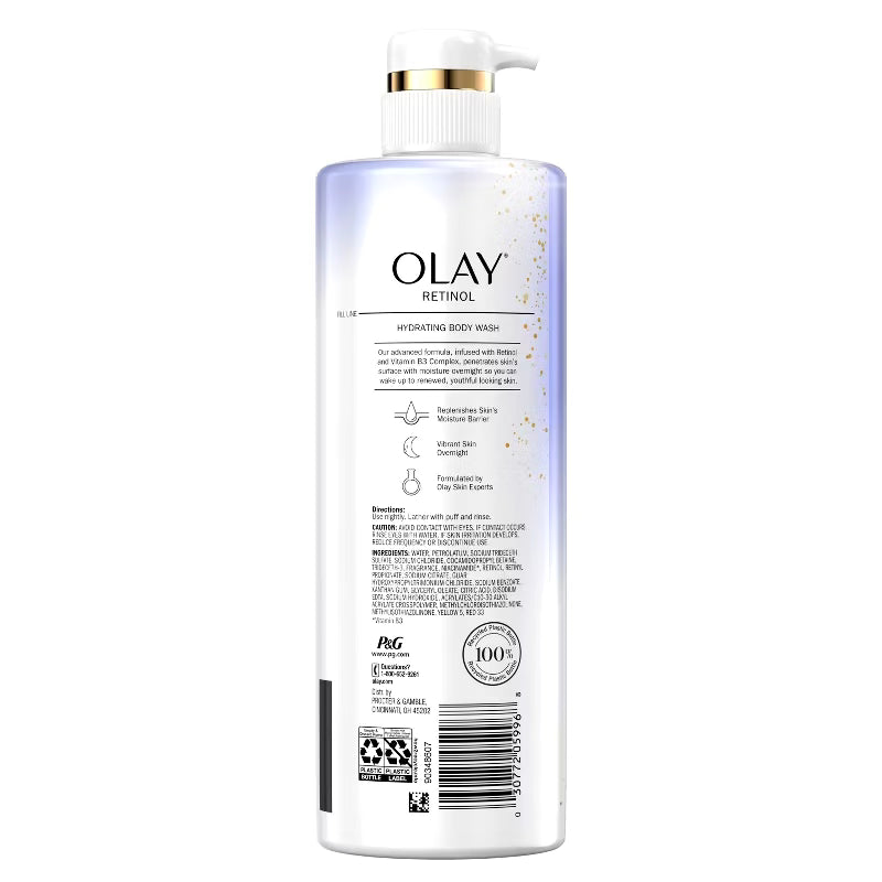 Gel de baño limpiador y renovador con retinol y vitamina B3 de Olay, 20 fl oz