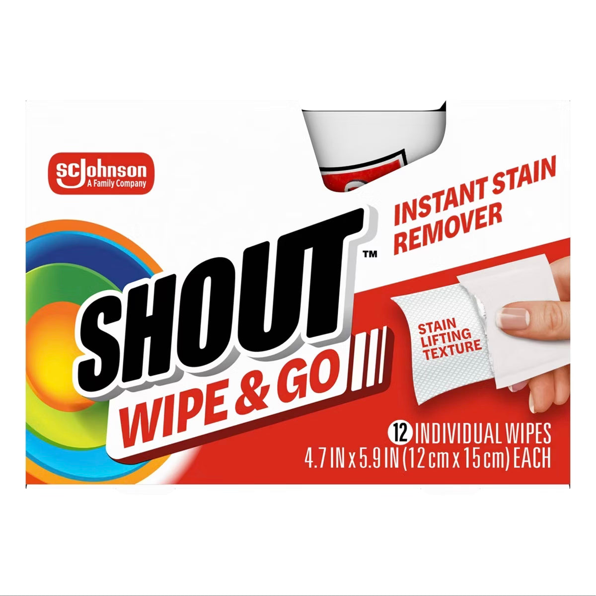 Shout Wipe & Go Instant Portable Stain Remover - 12ct