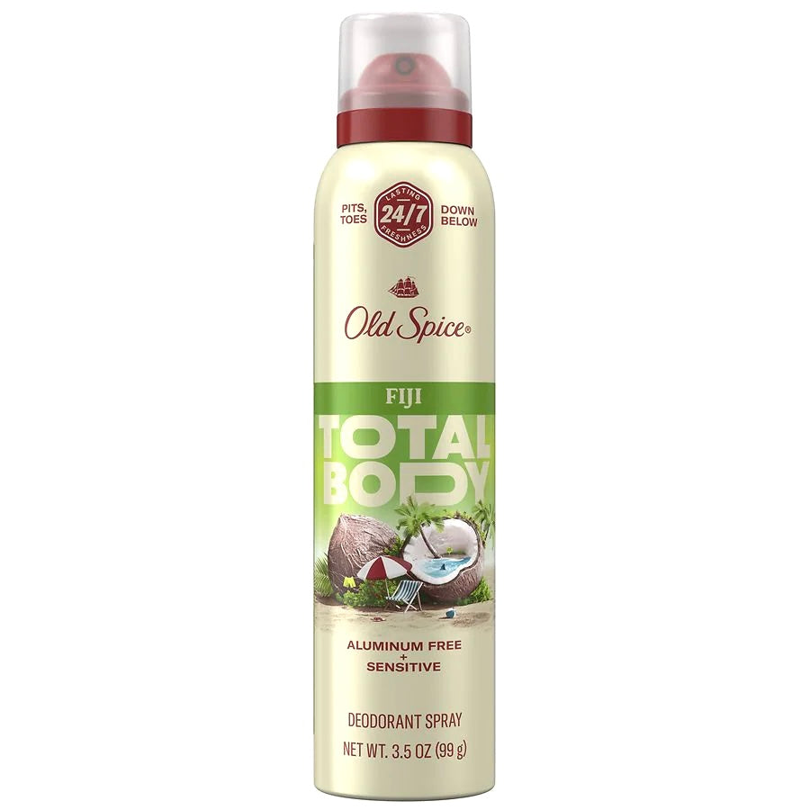 Old Spice Whole Body Deodorant Spray, Aluminum Free Total Body Deodorant, Fiji Scent, 3 oz