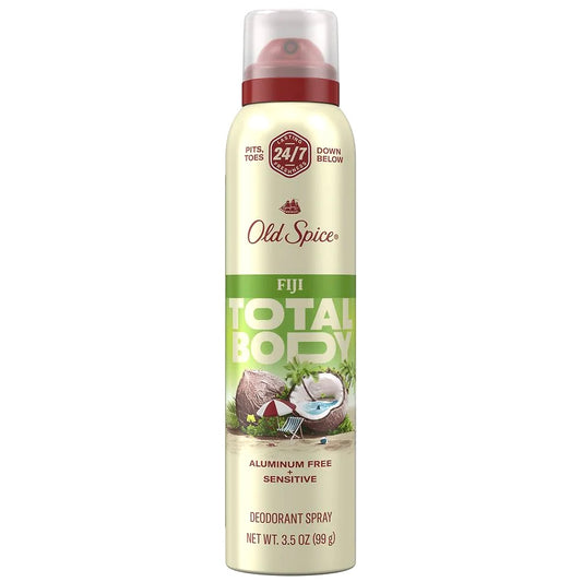 Old Spice Whole Body Deodorant Spray, Aluminum Free Total Body Deodorant, Fiji Scent, 3 oz