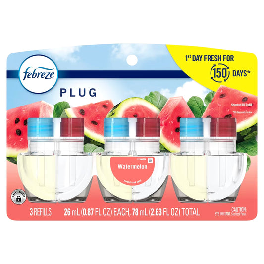 Febreze Plug Triple Refill Air Freshener Watermelon- 3ct