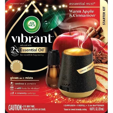 Air Wick Essential Mist Vibrant Starter Kit- Apple Cinnamon Medley