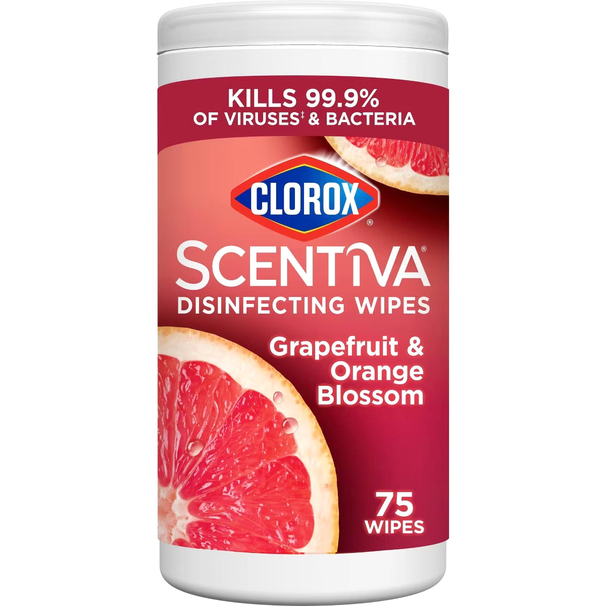 Clorox Scentiva Grapefruit & Orange Blossom Disinfecting Wipes - 75ct