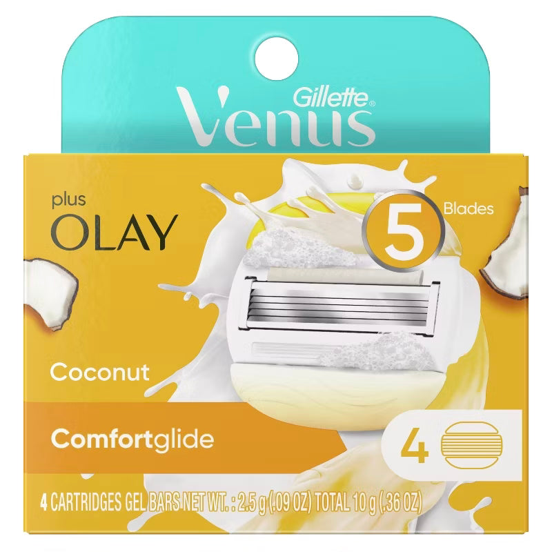 Venus Comfortglide plus Olay Coconut Razor Blade Refills 4ct