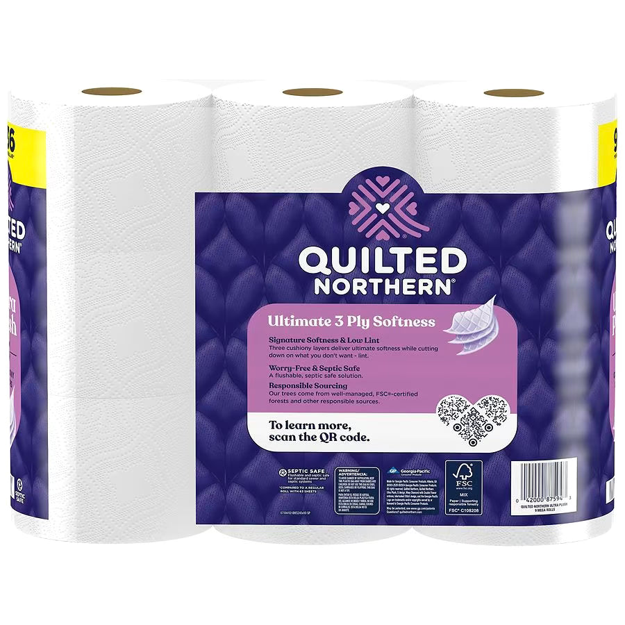 Quilted Northern Ultra Plush Mega Roll 3-Ply Bathroom Tissue, 255.0 ea, 9 pack