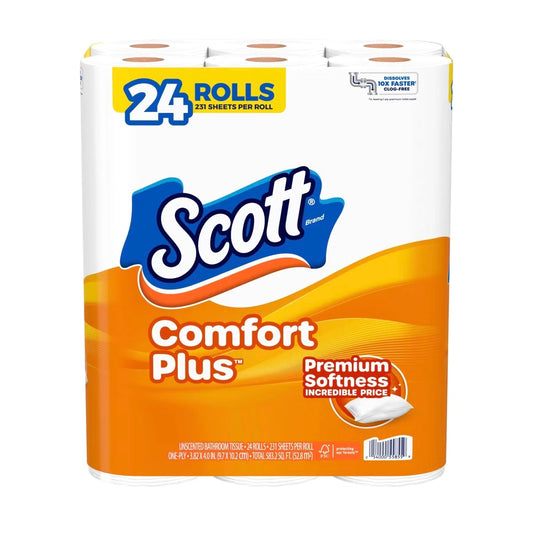 Scott Comfort Plus Toilet Paper 24 Roll Pack