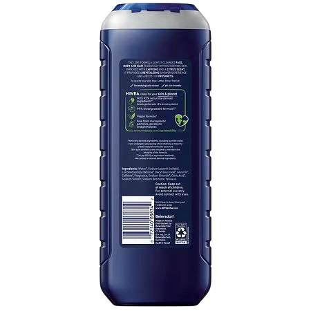 Gel de baño 3 en 1 Nivea Men Boost, 16,9 oz***