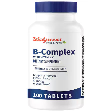 Walgreens Free & Pure B-Complex with Vitamin C Tablets 100ct