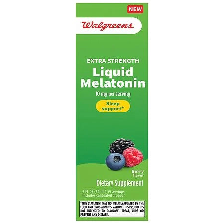 Walgreens Liquid Melatonin 10 mg Berry, 2.0 fl oz