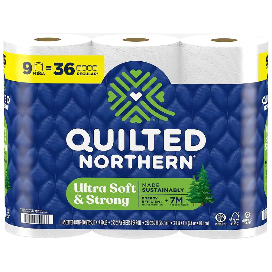 Quilted Northern Ultra Soft & Strong 2-Ply Mega Roll Toilet Paper, 295.0 ea, 9 pack