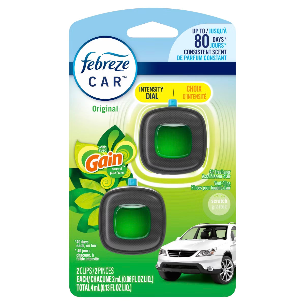 Febreze Car Air Freshener, Odor-Fighting Car Vent Clip, 2 Count (click for scent options)