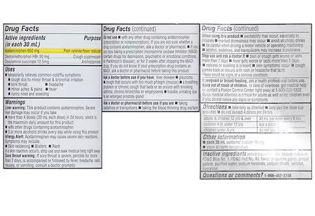 Líquido para la presión arterial alta, sin azúcar y para la gripe y el resfriado nocturno de Walgreens, 8.0 fl oz***