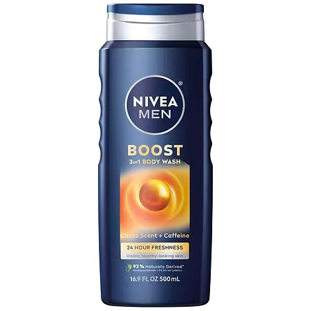 Gel de baño 3 en 1 Nivea Men Boost, 16,9 oz***