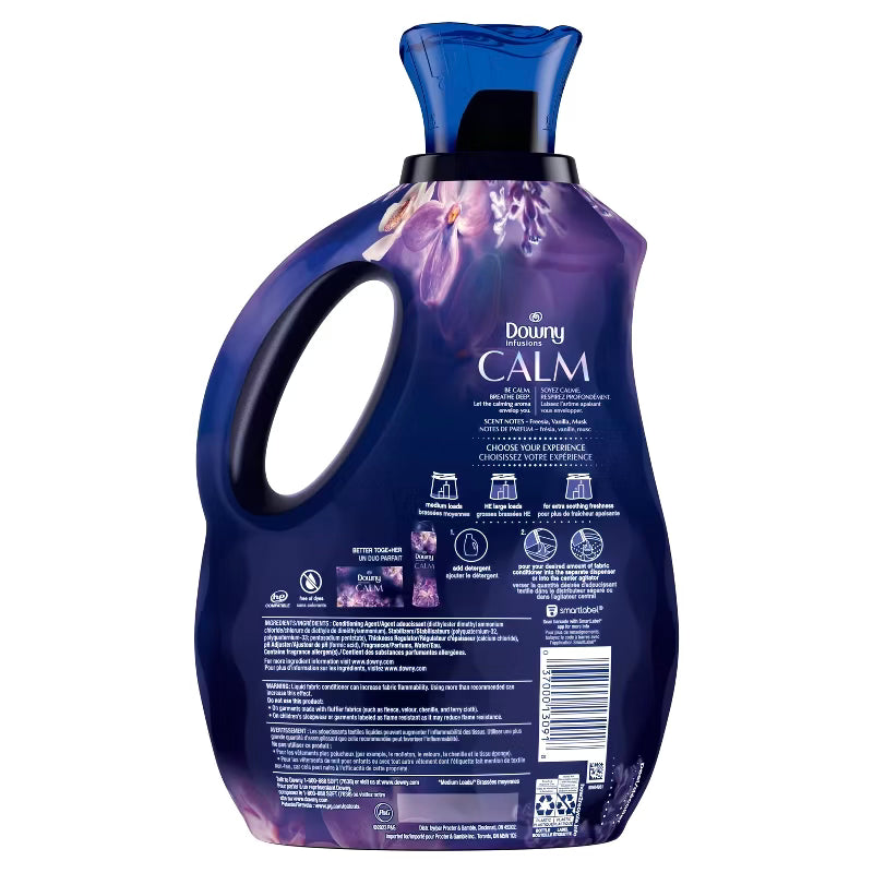 Suavizante de telas líquido con aroma calmante de lavanda y vainilla Downy Infusions, 64 oz