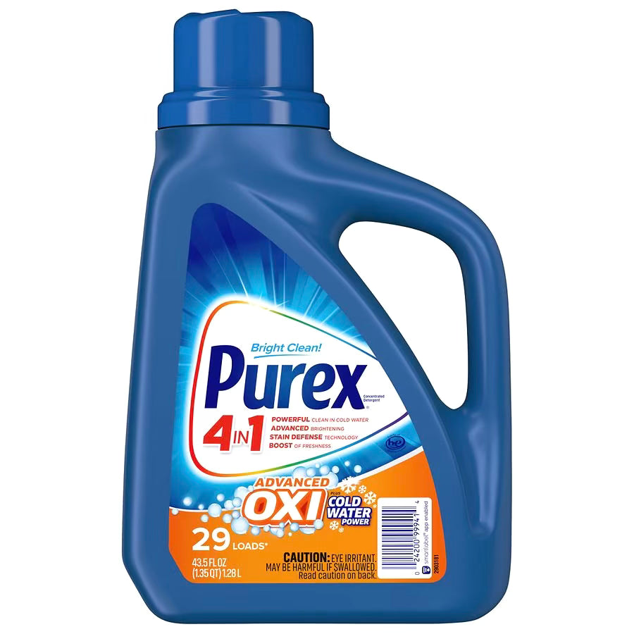 Purex Liquid Laundry Detergent Plus Oxi Fresh Morning Burst, 43.5 fl oz