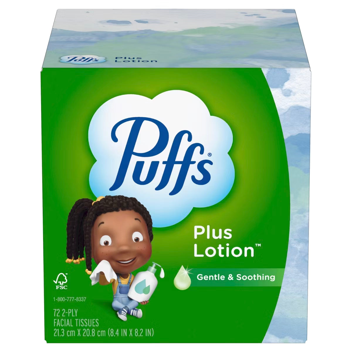 Puffs Plus Lotion Gentle & Soothing Facial Tissue Cube 72ct