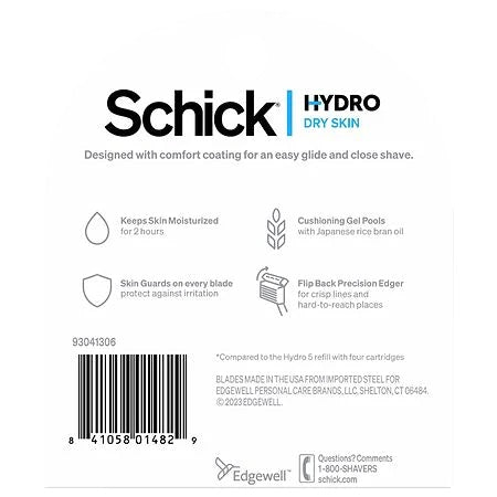 Schick Hydro Men's Dry Skin Razor Refills Value Pack, 6.0 ea