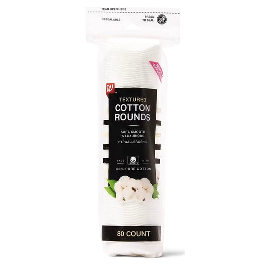 Walgreens Textured Cotton Rounds, Soft, Smooth & Luxurious, 80.0 ea