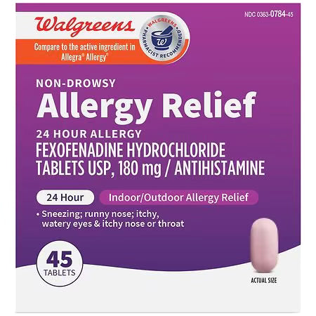 Walgreens 24 Hour Allergy Relief Tablets (Generic Allegra) 45.0 ea