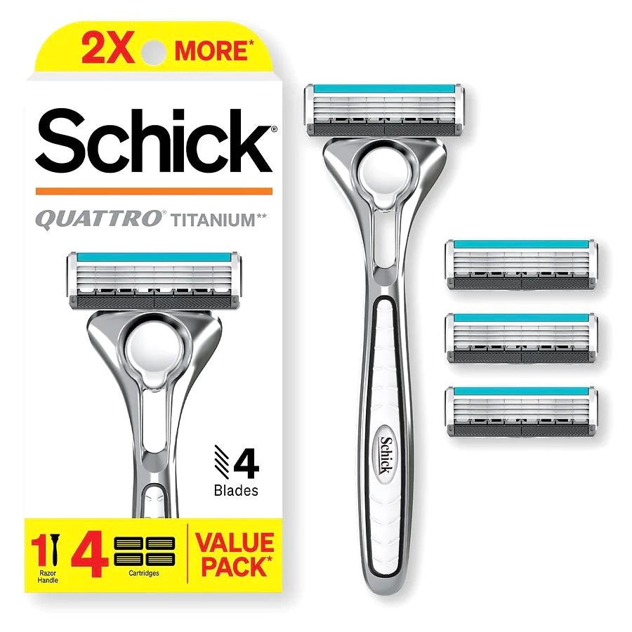 Schick Quattro Titanium For Men Razor Value Pack, 1.0 ea
