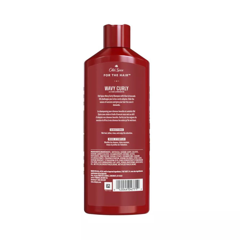 Champú Old Spice Wavy Curly con aloe y aceite de aguacate para hombres - 13,5 fl oz***