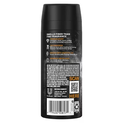 Axe Black Vanilla Body Spray Colección de fragancias finas - 4 oz ***